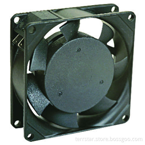 AC Fan with 100 to 240V Voltage, Measures 80 x 80 x 25mm